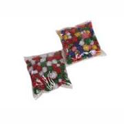 Jasart Pom Poms Christmas Glitter Colours Assorted Sizes Bag 150