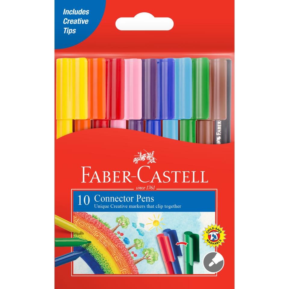 Faber-Castell Connector Pens Coloured Markers Assorted Pack 10