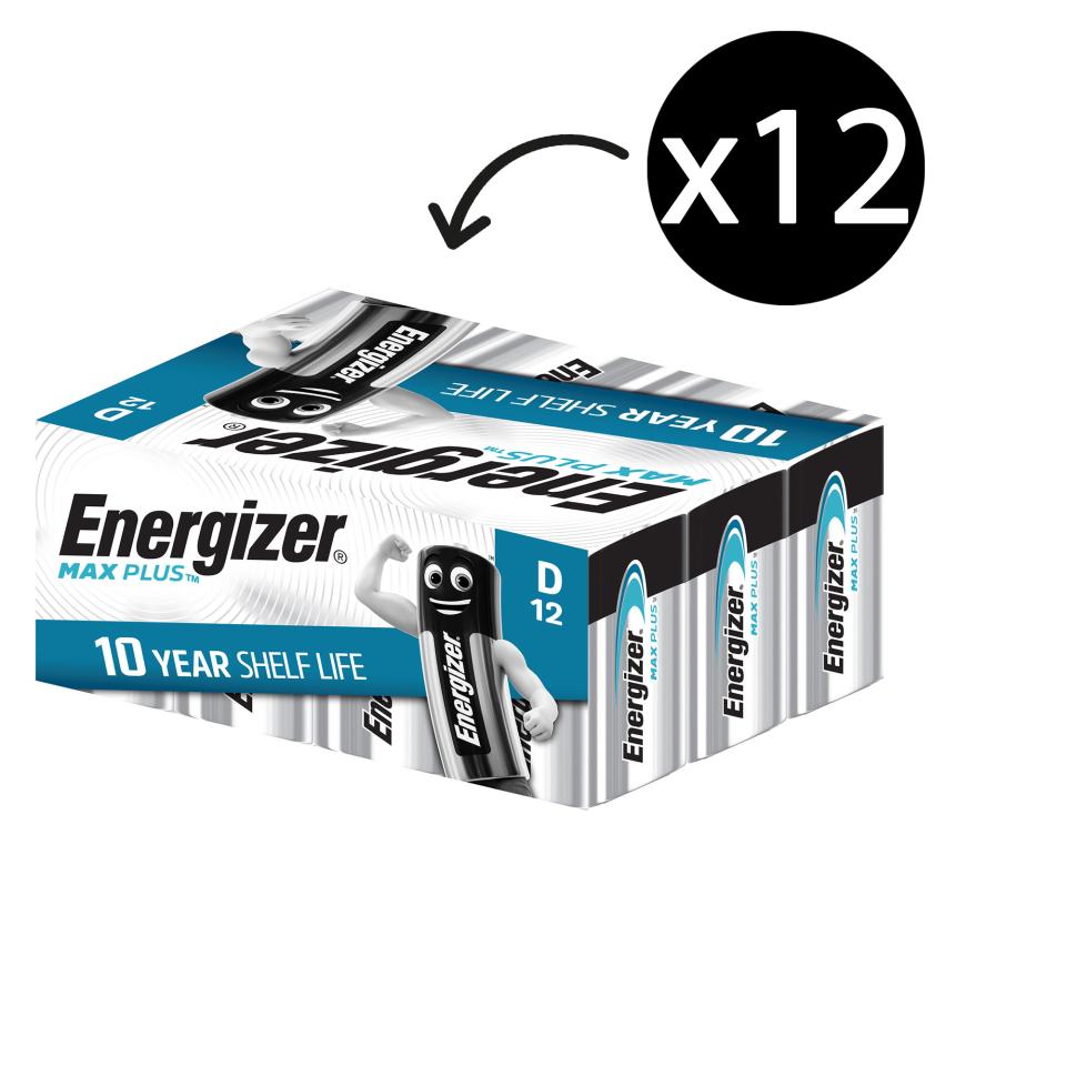 Energizer Batteries Max Plus Performance D Pack 12 Winc