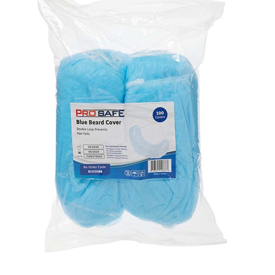 ProSafe Disposable Beard Cover Double Loop Blue Pack 100 | Winc