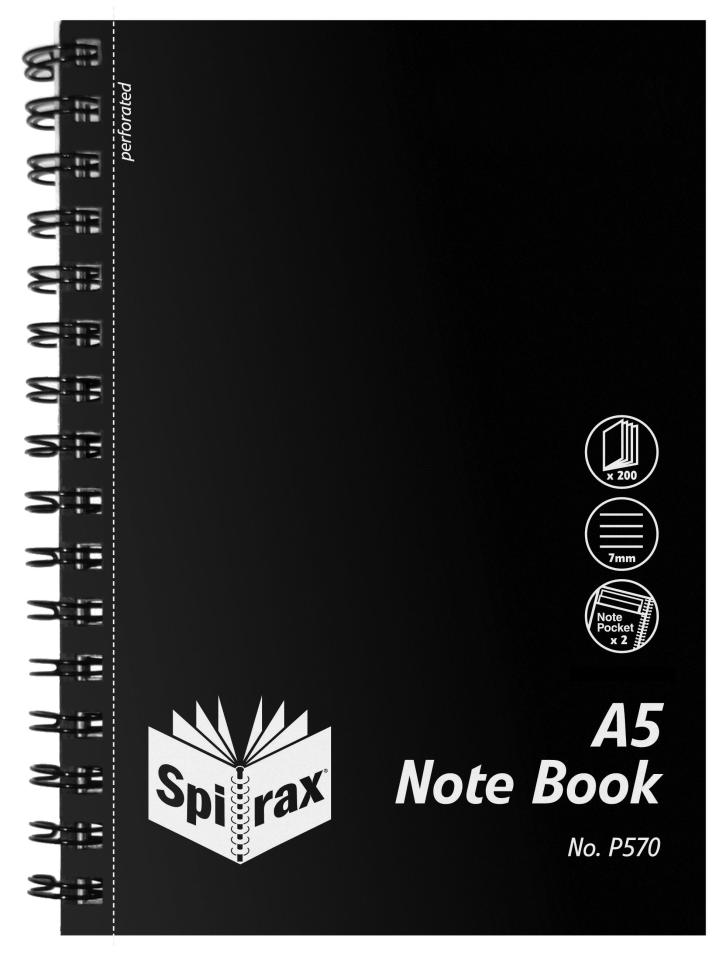 Spirax P570 Notebook A5 Side Opening Polypropylene Cover 200