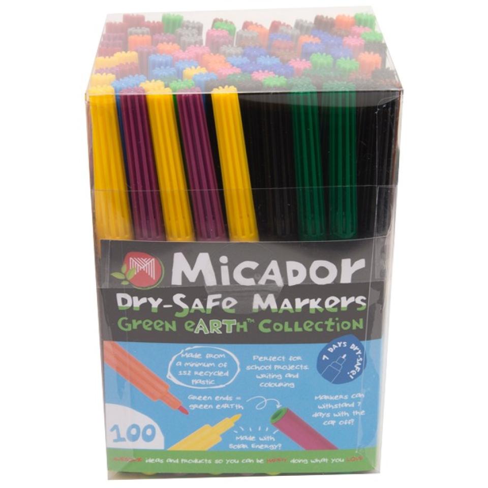 Micador DrySafe Coloured Markers Assorted Tub 100 Winc