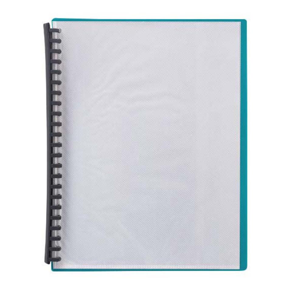 Winc Display Book A4 Refillable 20 Pocket Clear Front Cover/Green