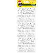 Merry Xmas Cursive Stickers Silver 1 Sheet
