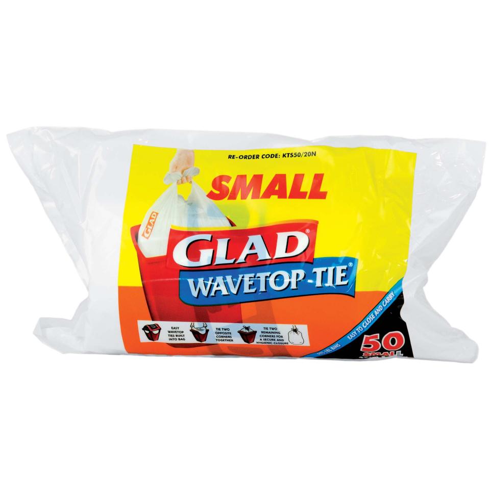 Glad KTS50/20N Wavetop Tie Tidy Bags Roll Small Pack 50 Image
