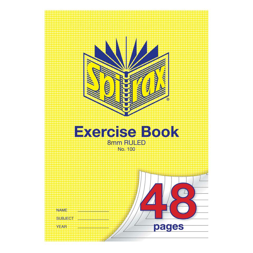 Spirax 100 Exercise Book A4 8mm 70gsm 48 Pages Image
