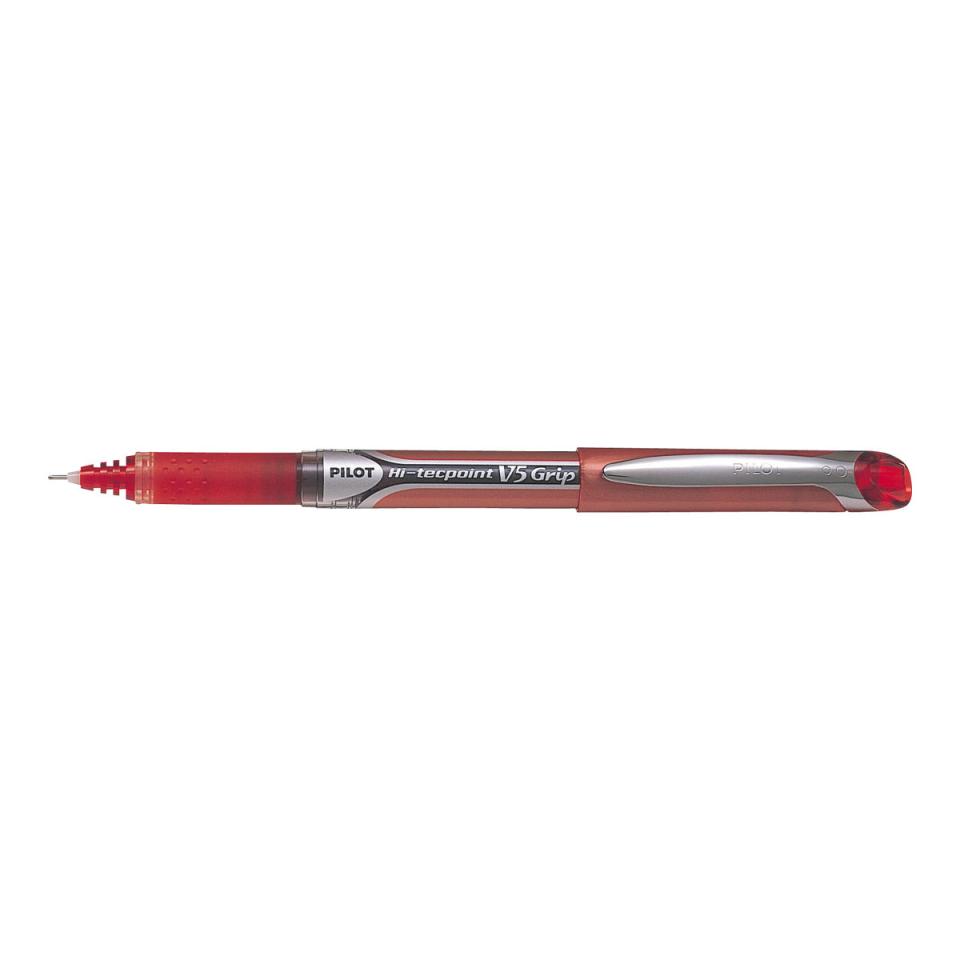 Pilot Hi-Tecpoint V5 Grip Ballpoint Pen Extra Fine 0.5mm Red Each