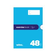 Winc Exercise Book A4 8mm Ruled Red Margin 56gsm 48 Pages