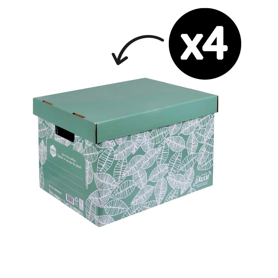 Marbig Enviro We Mean Green Sto-Away Archive Box Leafy Green Pack 4 Image