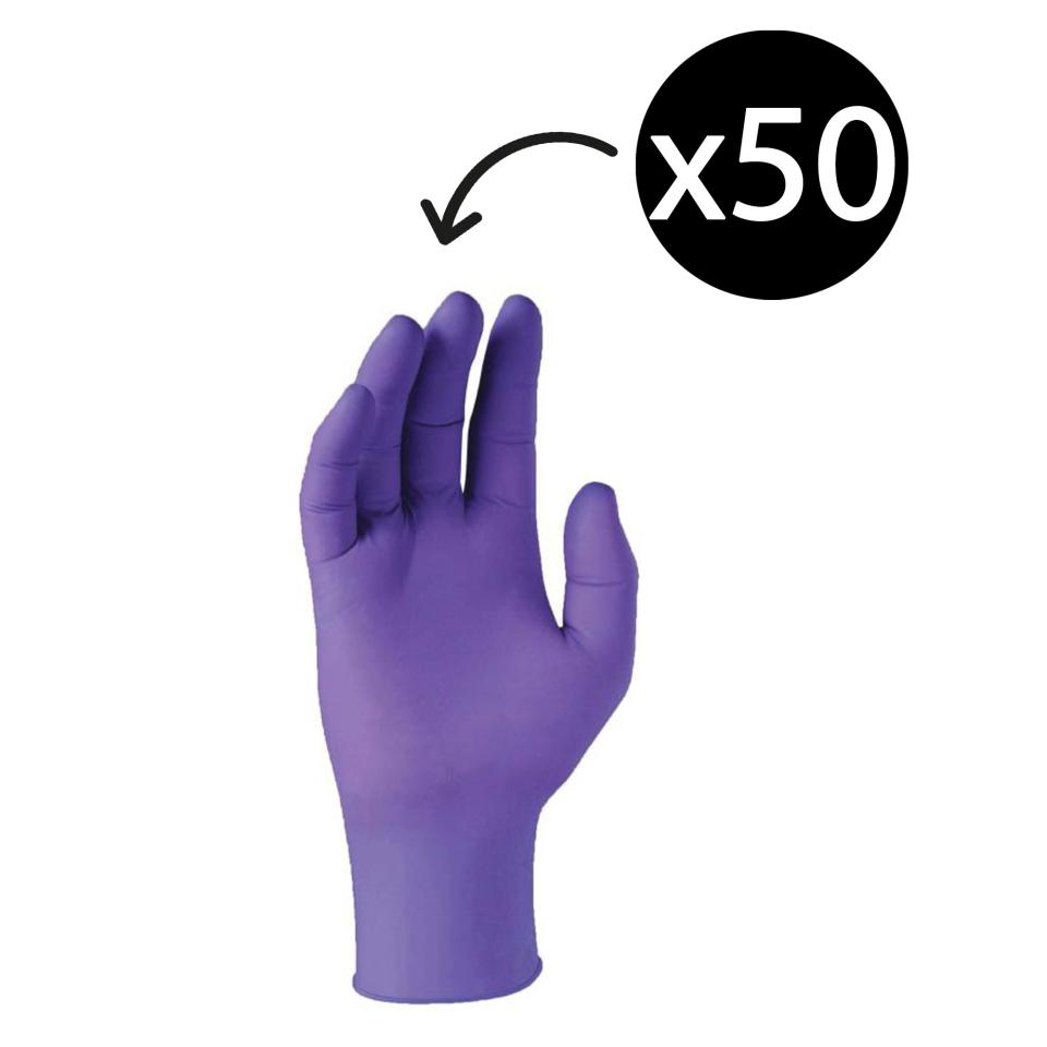 PURPLE NITRILE-XTRA Examination Gloves Purple Large Box 50