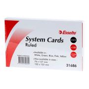 Esselte System Cards Ruled 5X8 White Pack 100