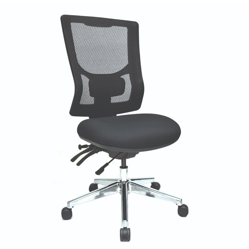 Buro Metro II 24/7 High Back Chair With Polished Aluminium Base Black