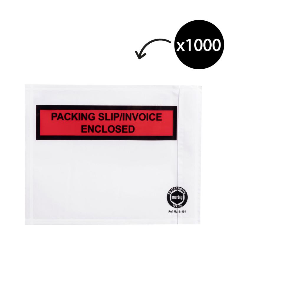 Marbig Professional Packing Slip/invoice Self adhesive Envelope White 150mm X 115mm Box 1000 Image