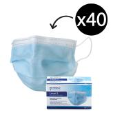 Detmold Face Mask 3-Ply Non Sterile Non Woven 98% BFE Level 3 with Earloops Pack 40