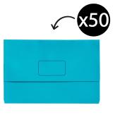 Marbig Slimpick Document Wallet Foolscap Blue Box 50