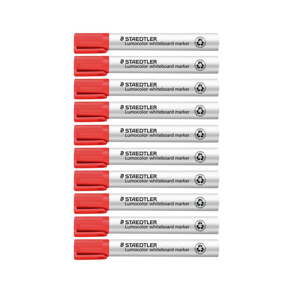 Staedtler Lumocolor Whiteboard Marker Bullet Point Red Box 10