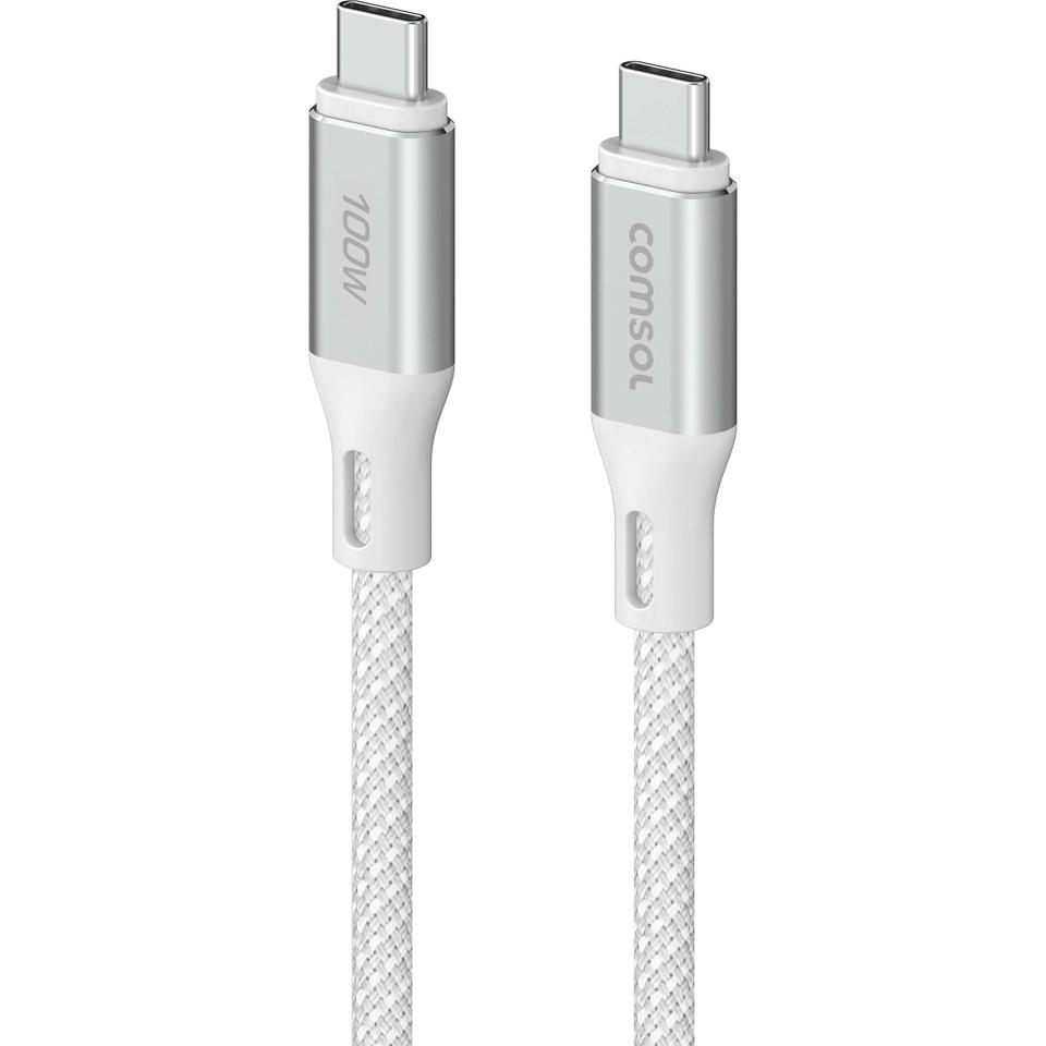 Comsol 1.5m 100W USB-C to USB-C Charge and Sync Cable White