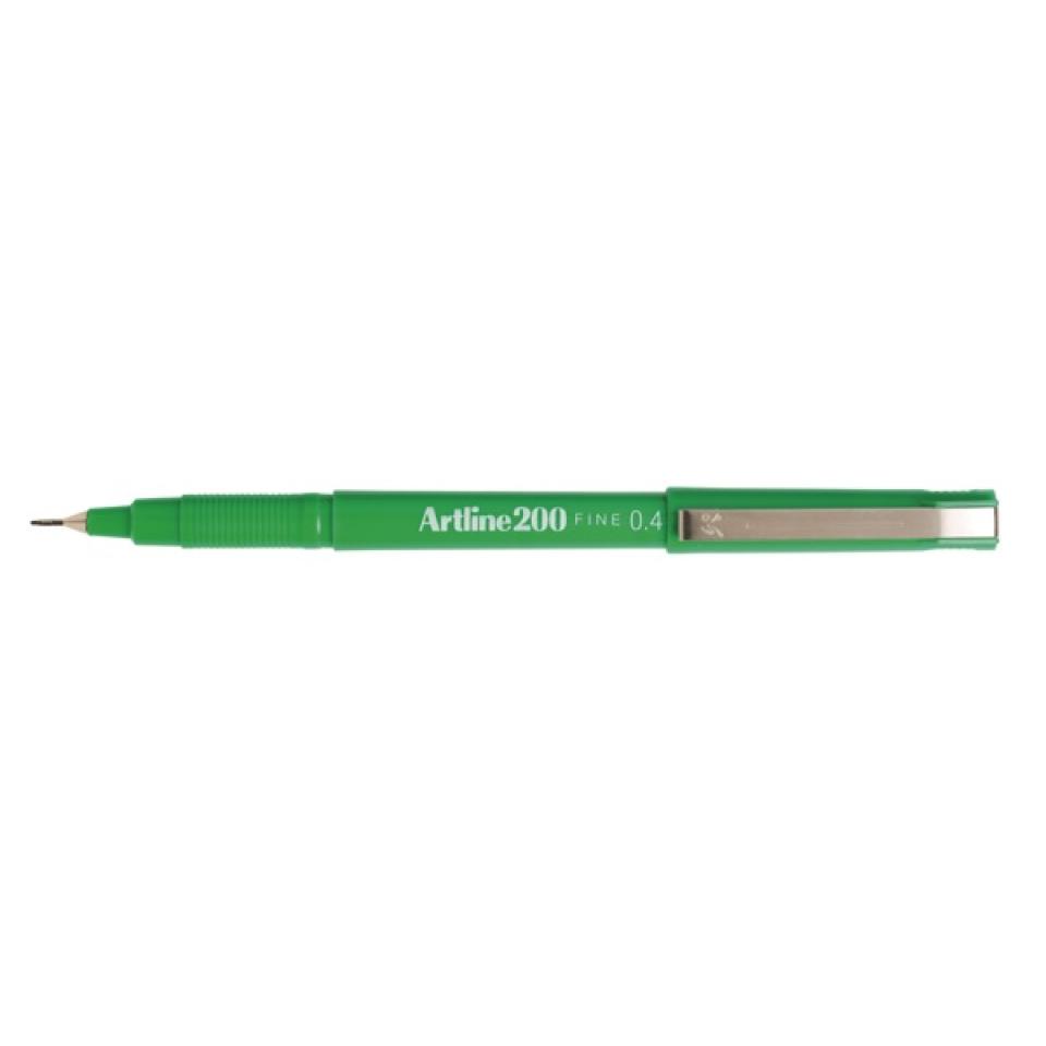 Artline 200 Green Fineline Pen 04mm Tip