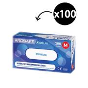 Prosafe Xcel Lite Nitrite Gloves Blue Powder Free Medium Box 100
