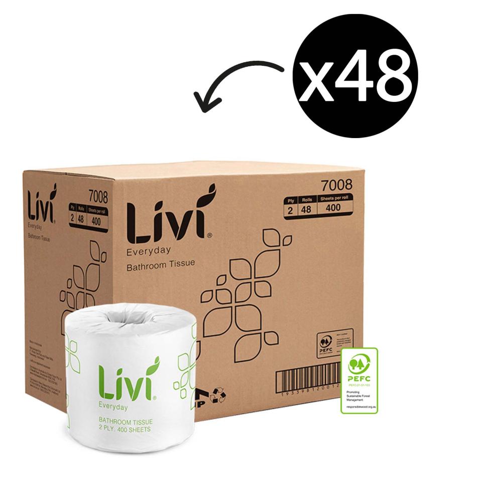 Livi Basics 7008 Toilet Tissue 2 Ply 400 Sheets Carton 48