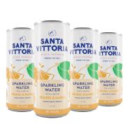 Santa Vittoria Mineral Water Sparkling Orange & Mango Flavoured Can 330ml Pack 4