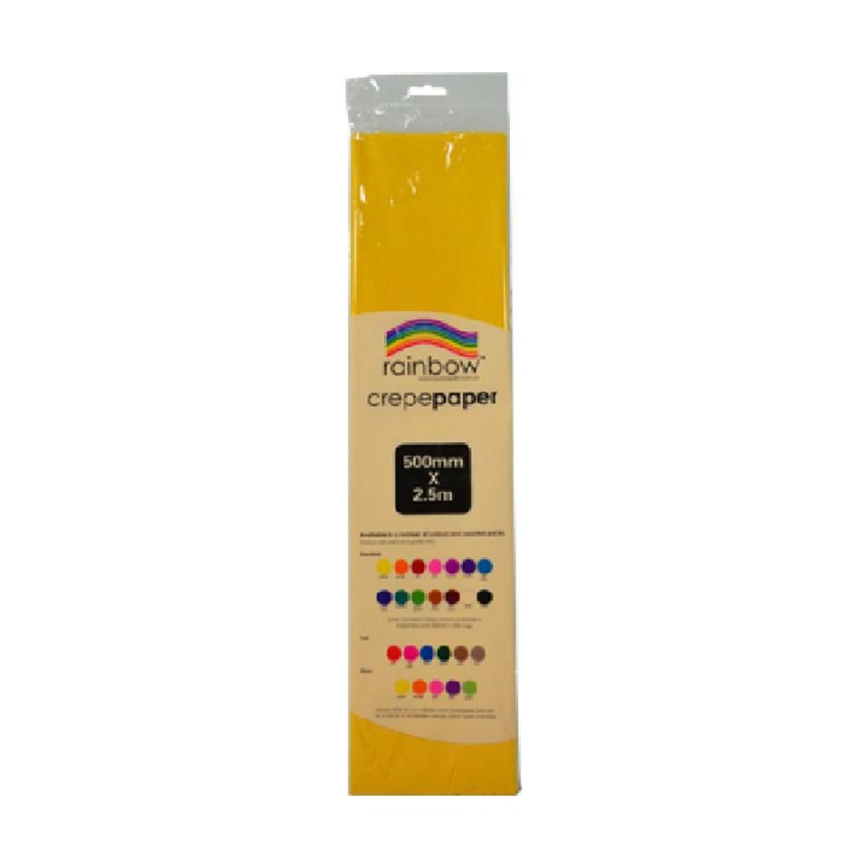 Rainbow Crepe Paper 500mmx2.5m Yellow