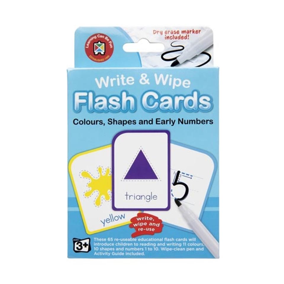 Learning Can Be Fun Write & Wipe Flash Cards - Colours Shapes And Early Numbers