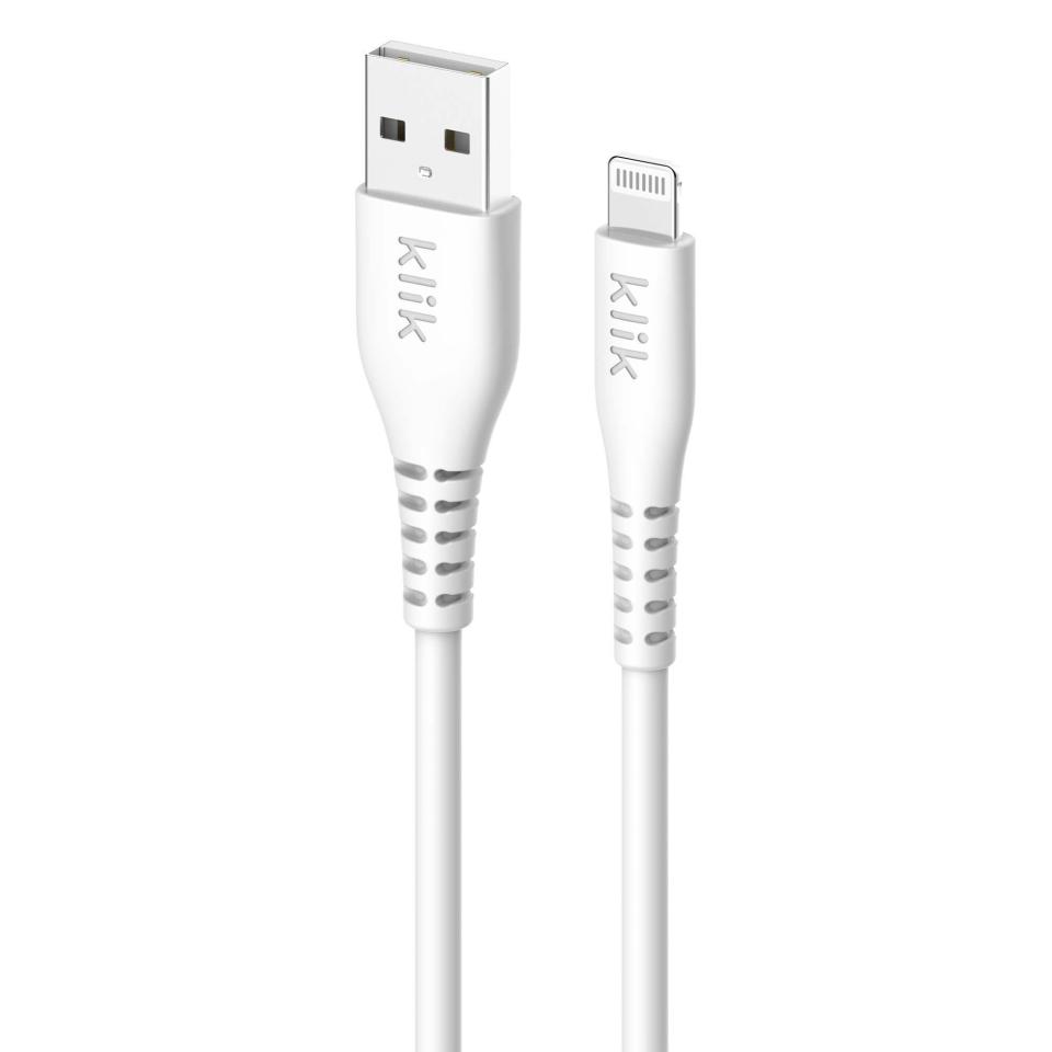 Klik 2.5m Apple Lightning To USB Sync/charge Mfi Cable White
