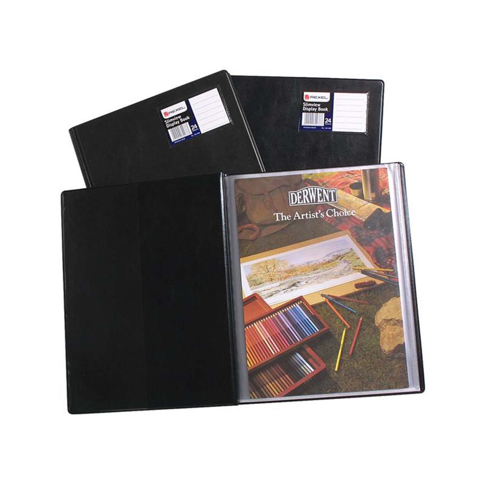 Rexel Display Book A4 Non-Refillable 24 Pocket Hard Cover Black