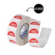 Avery Food Rotation Wednesday Day Label Removable Adhesive 24mm Round  Red Roll 1000