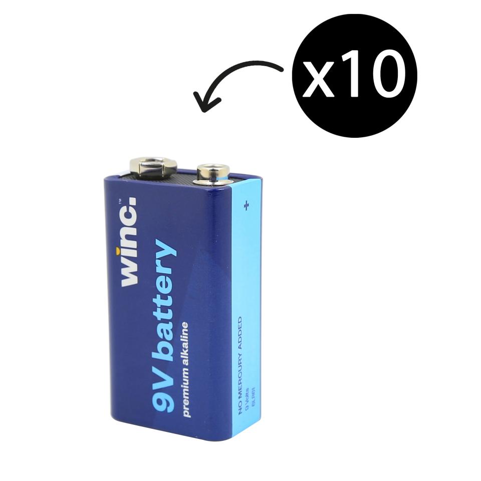 Winc 9V Premium Alkaline Battery Box 10