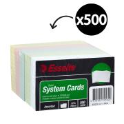 Esselte System Ruled Cards Assorted 127 x 76mm Pack 500
