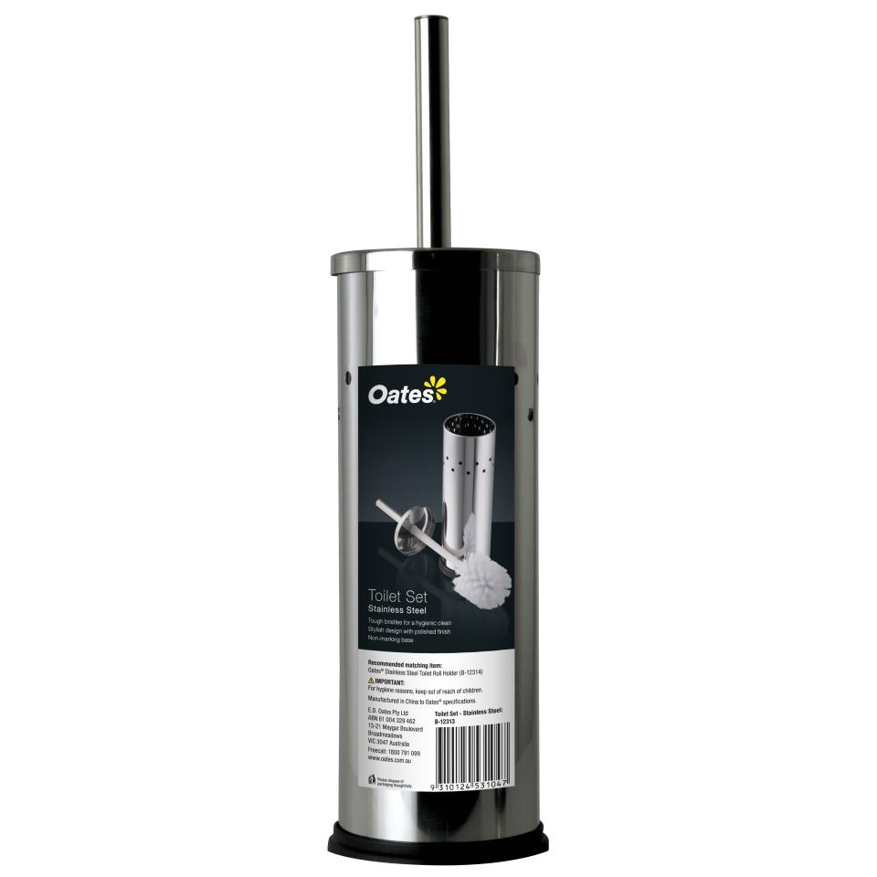 oates stainless steel toilet brush set