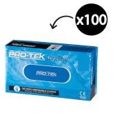 Protek UltraBlue Disposable Vinyl Gloves Powder Free Box 100