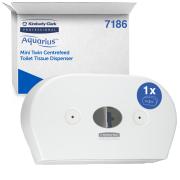 Aquarius 7186 Twin Roll Toilet Tissue Dispenser Centerpull White 