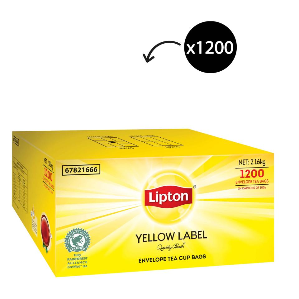 Lipton Yellow Label Quality Black Enveloped Tea Bags Carton 1200