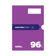 Winc Exercise Book A4 QLD Year 1 24mm Ruled 56gsm Red Margin 96 Pages