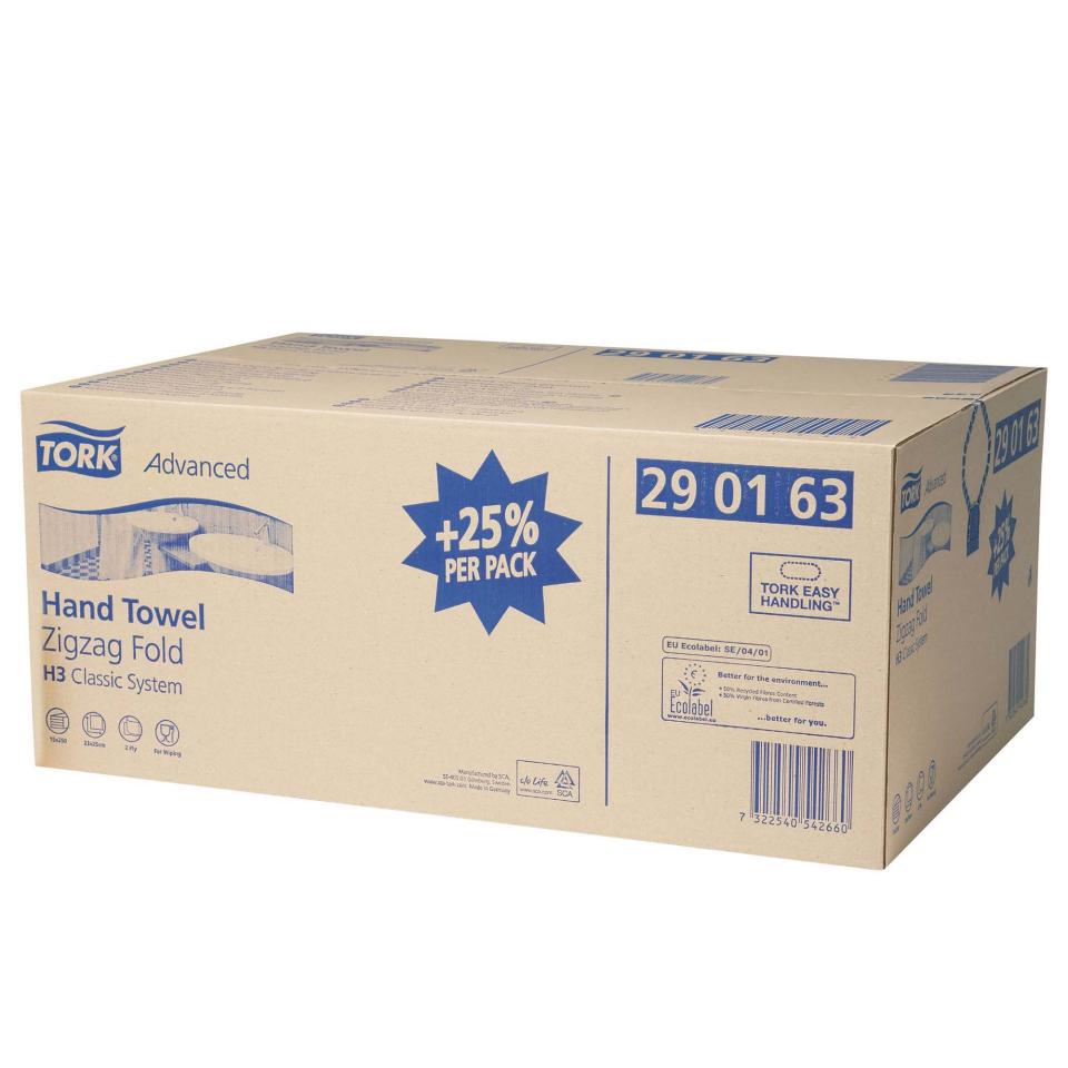 Tork 290163 Soft Singlefold Hand Towel H3 2 Ply 23 x 24.8CM 250 Sheets ...