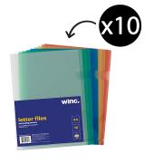 Winc Letter File A4 Assorted Colours Pack 10