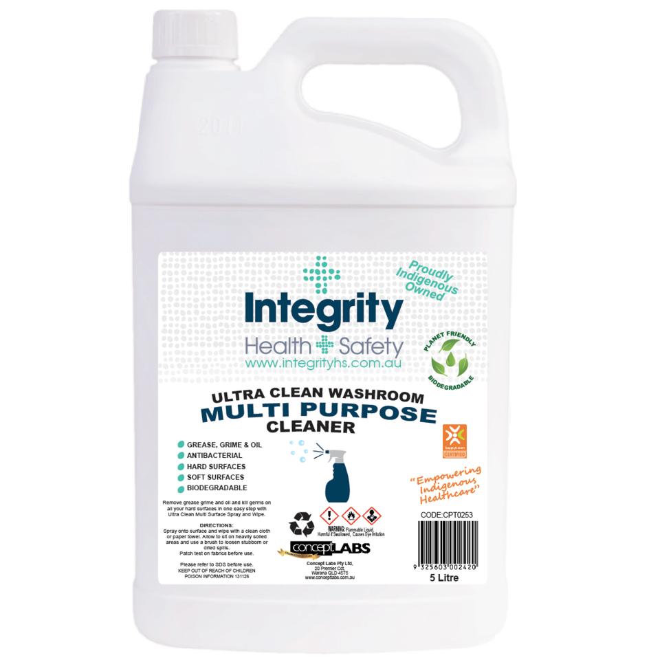 Integrity Health & Safety Indigenous General Purpose Spray & Wipe 5 Litre Bottle