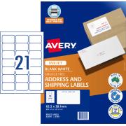 Avery J8160 Address Labels with Quick Peel for Inkjet Printers 63.5 x 38.1mm 525 Labels 
