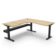 Rapidline Boost Static  Corner Workstation With CableTray 1800 x 1800 Oak / Black