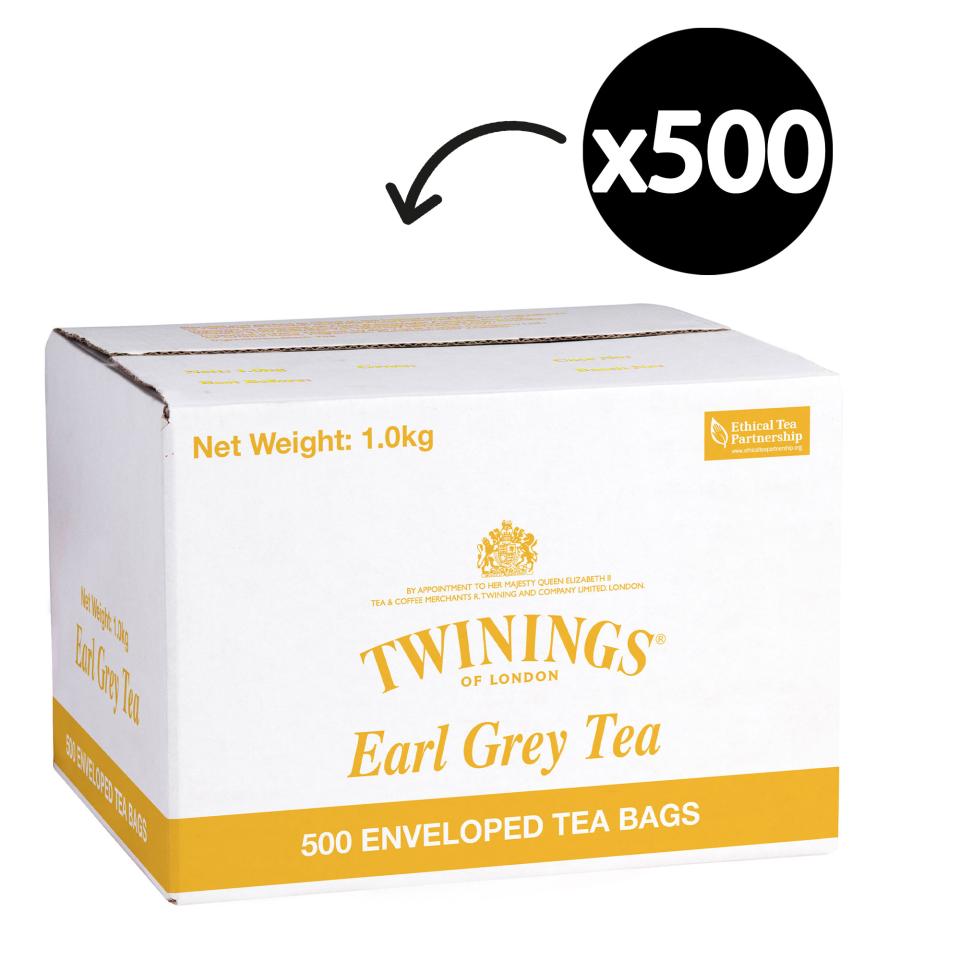 Twinings Earl Grey Enveloped Tea Bags Carton 500