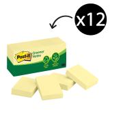 Post-it 653-RP Greener Notes Canary Yellow 36mm x 48mm 12 Pads