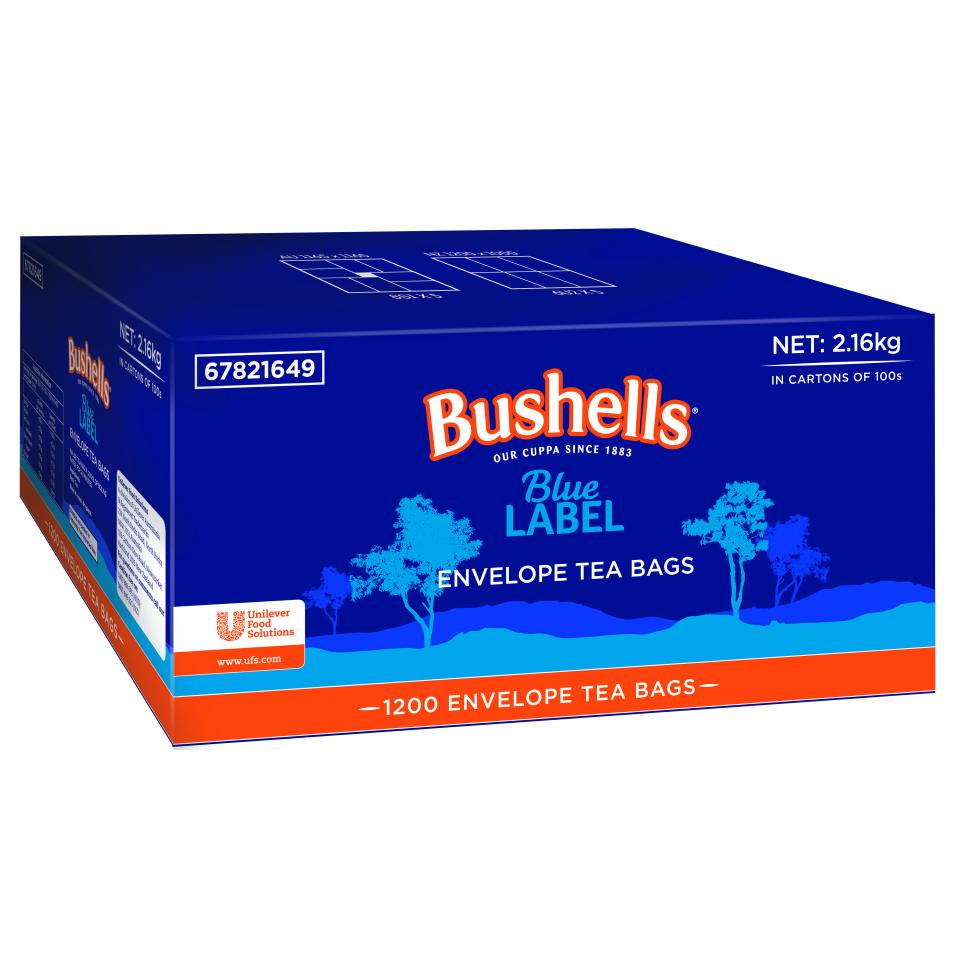 Bushells Black Enveloped Tea Bags Carton 1200
