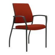 Dal Urbin Stackable Chair Leg On Glides In Black With Upholstered Merik Paprika Fabric