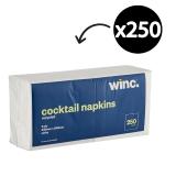 Winc Cocktail Napkins Recycled 2 Ply White 240 x 240mm Pack 250