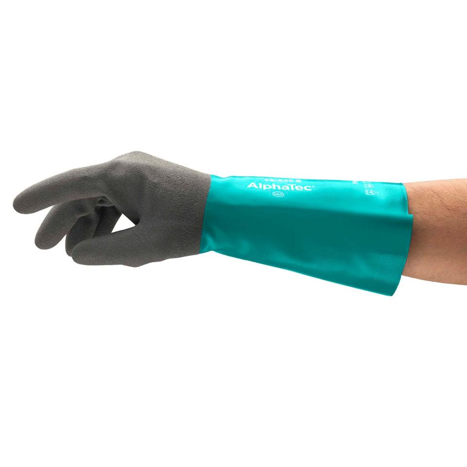 Alphatec 58-535B Nitrile Chemical Resistant Gloves 36cm Green/Black