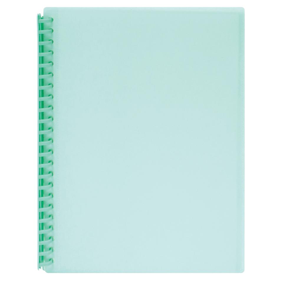 Marbig Display Book A4 Refillable 20 Pocket Insert Cover/Pastel Green