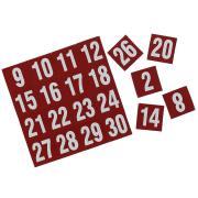 Dates Magnetic 25X25mm 1 To 31 Red